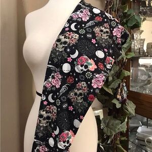 Floral Skull Print Leggings